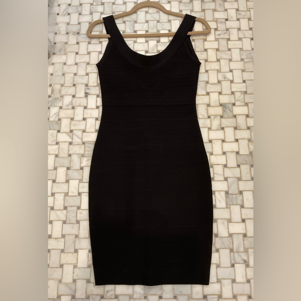 SCOOP BLACK SPANDEX DRESS